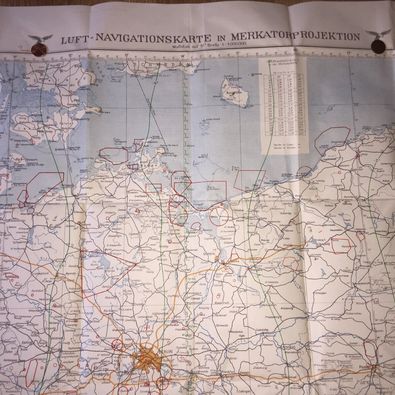 Militær, Luftwaffe navigationskort fra 2. verdenskrig.