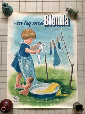 Sjælden FDB plakat, Marlie Brande, b: 62 h: 85, Urolig charmerende plakat fra 1955. 
“En leg med Ble