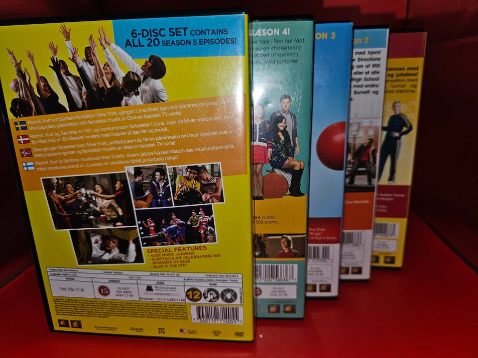 5 sæsoner af Glee, DVD, TV-serier