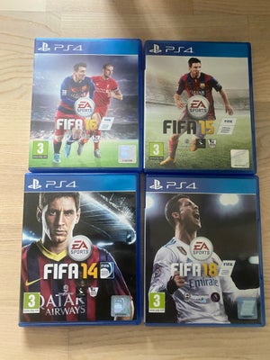 4 FIFA spil, PS4, De er i god stand de virker fint allesammen 
