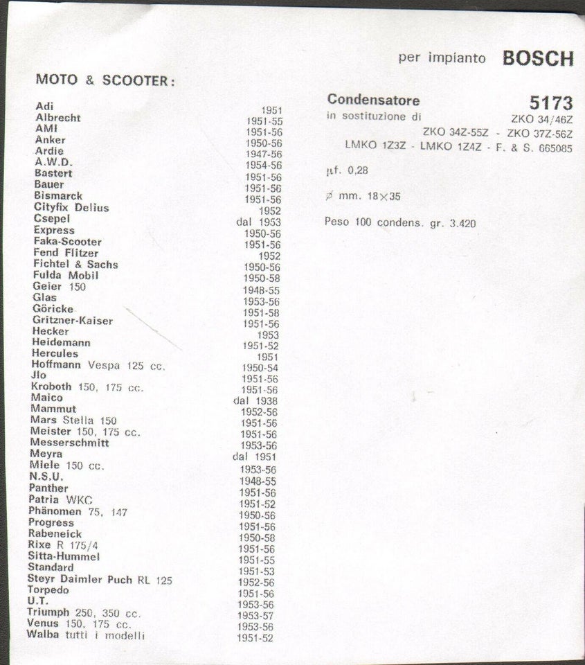 Bosch kondensator