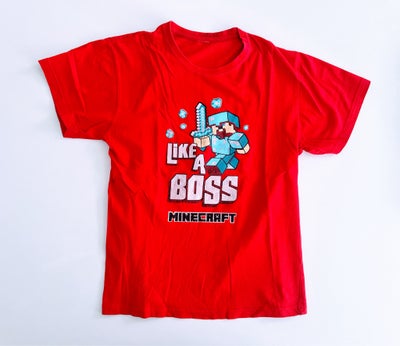 T-shirt, Minecraft t-shirt, Mojang, str. 128, Super sej rød Minecraft t-shirt.
Ca. str. 7-8 år (128/