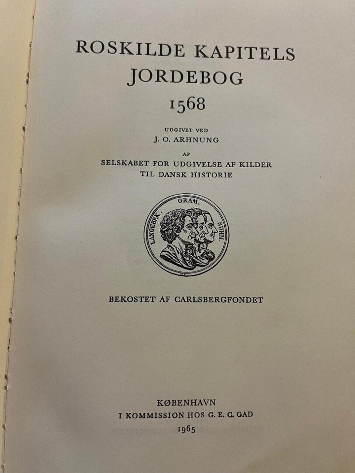 Roskilde Kapitels Jordebog 1568, Udgivet ved J.O. Arhnung,