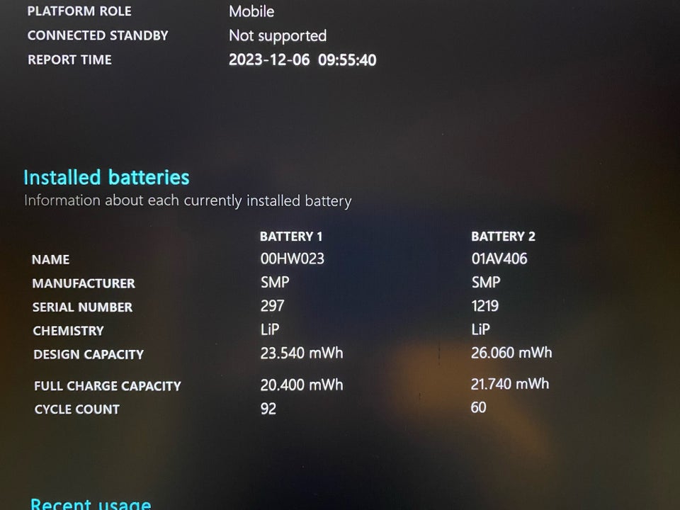 Lenovo T470s, 8 GB ram, 256 GB harddisk