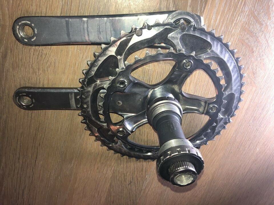 Kranksæt, 7800 dura ace crankset med bsa dura ace box