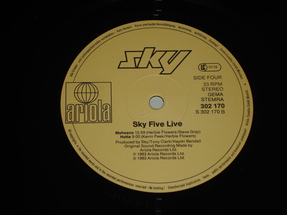 LP, Sky ( Prog Rock ), Sky Five Live