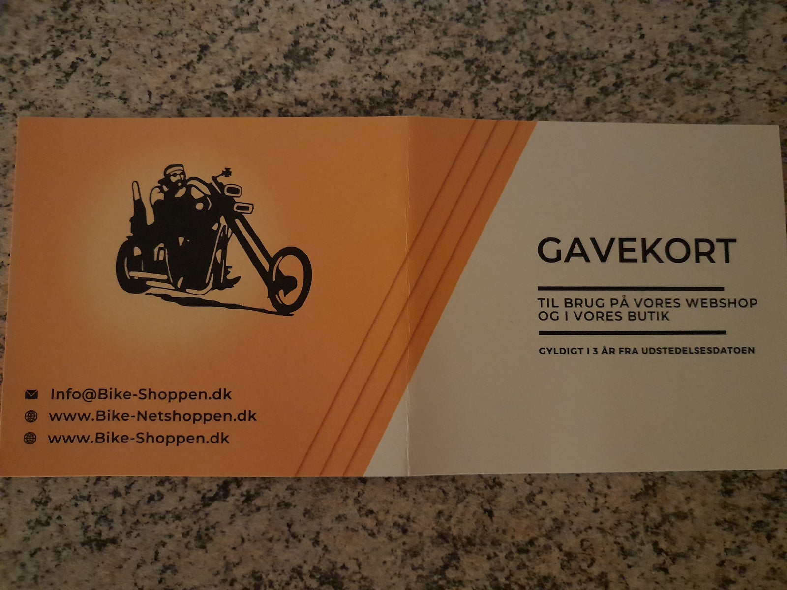 Gavekort på 3314 kr. til bike shoppen i Viborg....