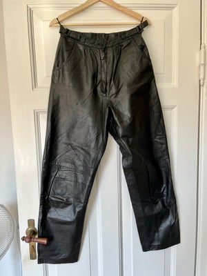 Andet, Læderbukser , str. 42,  Sort,  Læder,  God men brugt, Taljemål 76 cm 
