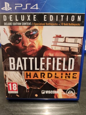 Battlefield hardline, PS4, action, Dette playstation spil virker til både ps4 og ps5. 

Se gerne min