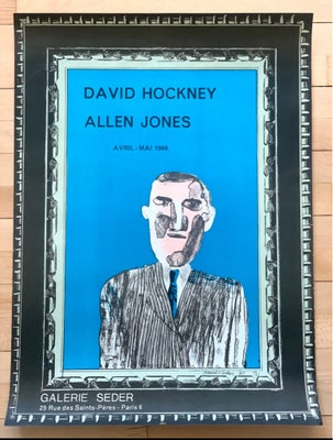Sjælden vintage Hockney plakat, David Hockney, b: 51 h: 71, Yderst sjælden original litografisk Davi