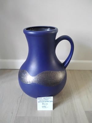 Keramik, GULVVASE, WEST GERMANY DÜMLER OG BREIDEN, Stor koboltblå gulvvase fra tyske Dümler og Breid