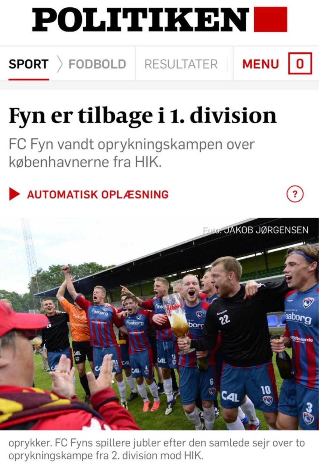 Fodboldtrøje, Odense OB FC Fyn, Hummel