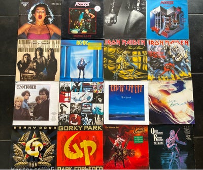 LP, Pladesamling: rock og heavy, Frasortering af samling: Rock, Heavy, Dansk og Pop.
Vinyl: VG eller
