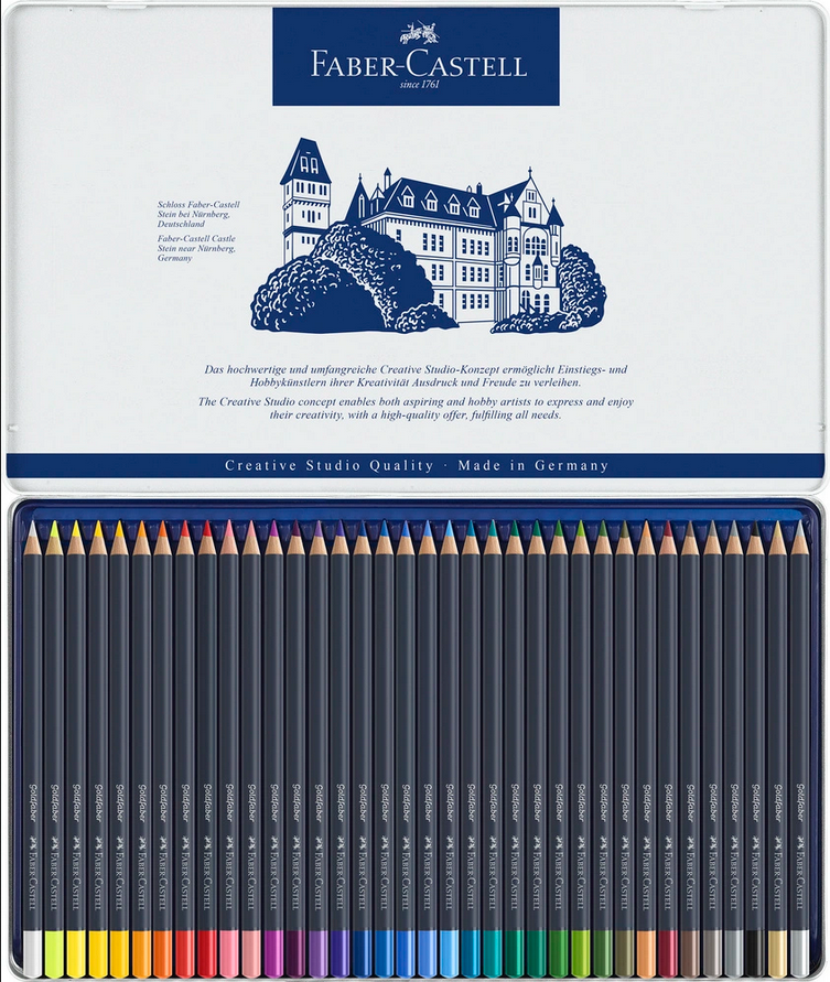 Kuglepenne, 36 Faber-Castell farveblyanter