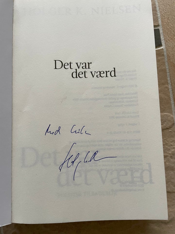 Det var det værd, Holger K. Nielsen, emne: historie og