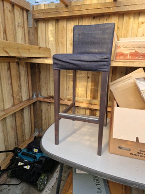 Barbor m 2 stole, Super flot højbord med 2 stole blåt betræk