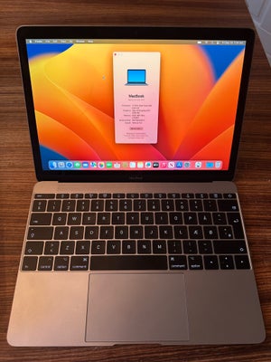 MacBook, 12” 2017 Spacegrey Model A1534, 1,2 GHz, 8 GB ram, 256 GB harddisk, Perfekt, 252 cycles på 