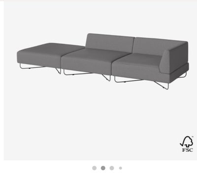 Sofa, stof, 5 pers. , Bolia Orlando, 3 moduler. 
Hvert modul måler 1 m x 1m 
Kan også bruges som hjø