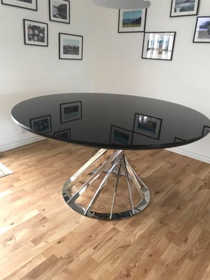 Spisebord, Sort MDF/glas, Italiensk design, b: 150 l: 150, Meget stort spisebord. Rundt bord (italie