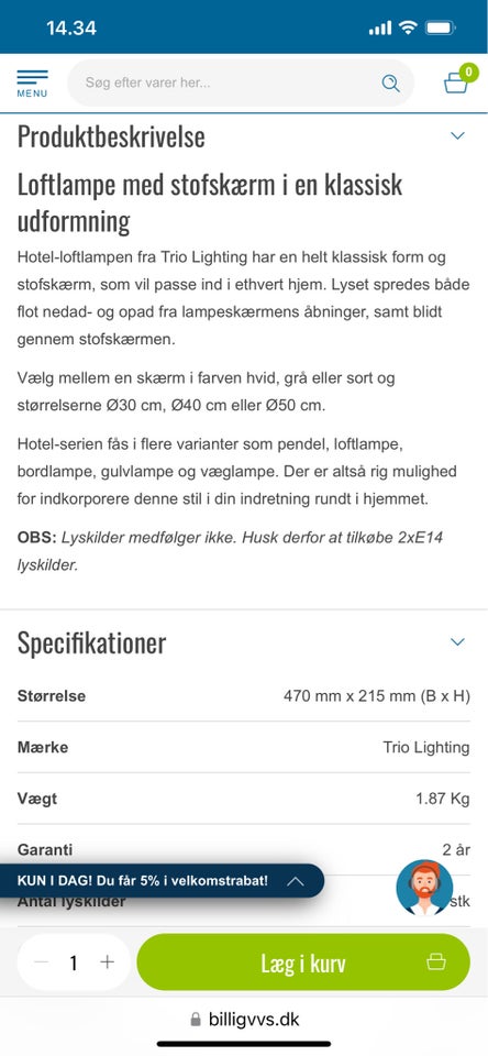 Lampeskærm, Trio Lightning , hotel loftlampe