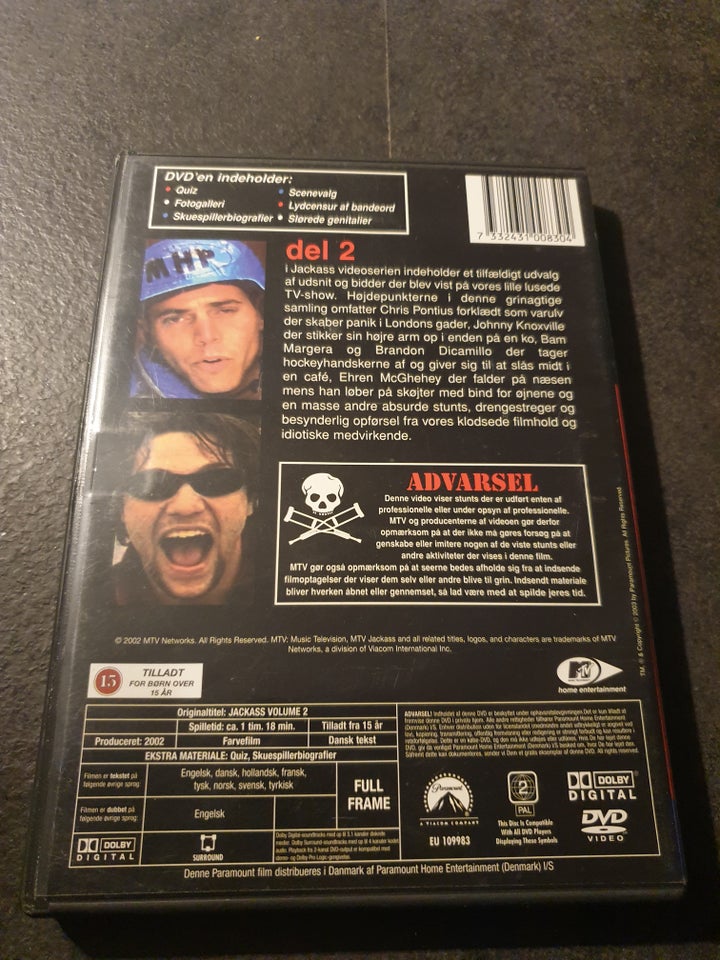 Jackass - Volume 2, instruktør Jeff Tremaine, DVD