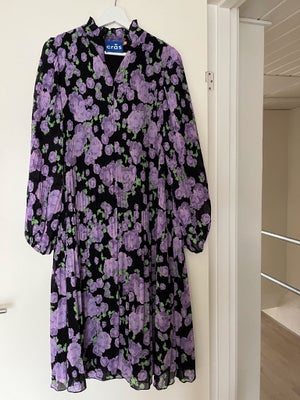 Anden kjole, Cras, str. M,  sort/grøn/lilla,  Polyester,  Ubrugt, str. 38, med lynlås foran