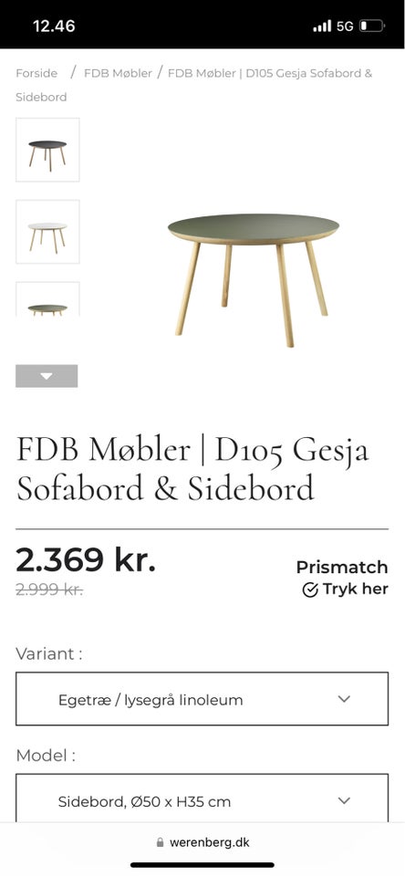 Sofabord, Magnus Olesen , egetræ