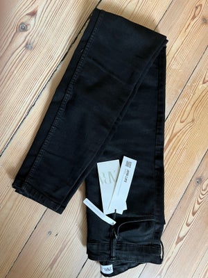 Jeans,  Zara, str. 36,  Sort,  Bomuld/polyester/elasthan,  Ubrugt, Højtaljede super elastiske tætsid