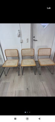 Spisebordsstol, Fransk flet - træ - krom, 3 frisvinger stole sælges. Intakt og stramt flet på alle t