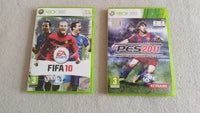 2 Xbox 360 Spil - Fifa 10 & PES 2011, Xbox 360