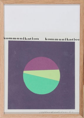 collage på papir, Albert Bertelsen, motiv: abstrakt, b: 20 h: 29, Indrammet i træramme med målene 22