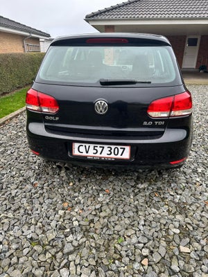 VW Golf VI, 2,0 TDi 140 Comfortline DSG, Diesel, aut. 2009, sort, klimaanlæg, aircondition, ABS, air