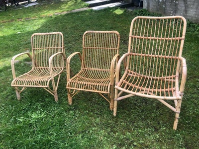 Havestole, Retro bambus stole fra 50er i fint stand. Prisen er pr. stk.
