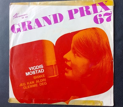 Single, Vigdis Mostad, Shake (Eurovision 1967), Pop, Meget flot vinyl,  lidt overflade hairlines, ud