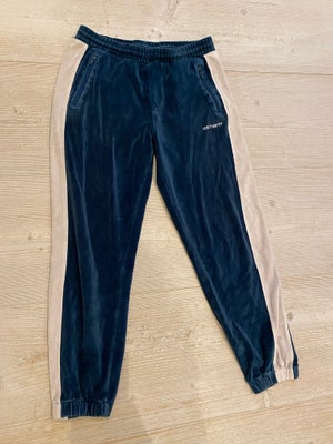 Andet, Carharrt, str S, str. 34, Petroleum , Bomuld/polyester, God men brugt, Velour bukser fra Carh