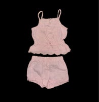 Sæt, 92 top bluse rosa lyserød blonder tøjpakker, Ternet