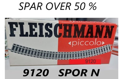 Modeltog, SPAR OVER 50 % FLEISCHMANN   9120 Kurve skinne R1, skala N, 


NYE HAR 16 STK
pris pr. stk