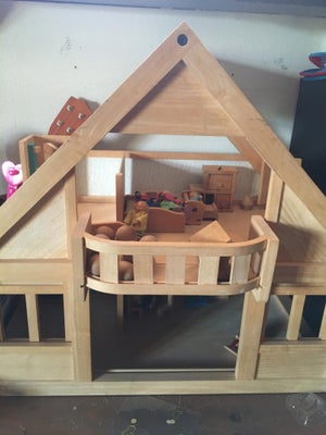 Dukkehus, PLAN TOYS dukkehus i træ med tilbehør blanding mange  møbler, dukker.
