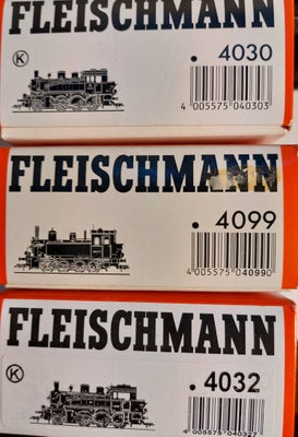 Modelbane, Fleischmann Tog, skala HO, 3 mindre lokomotiver fra Fleischmann i originalæsker. Alle fre