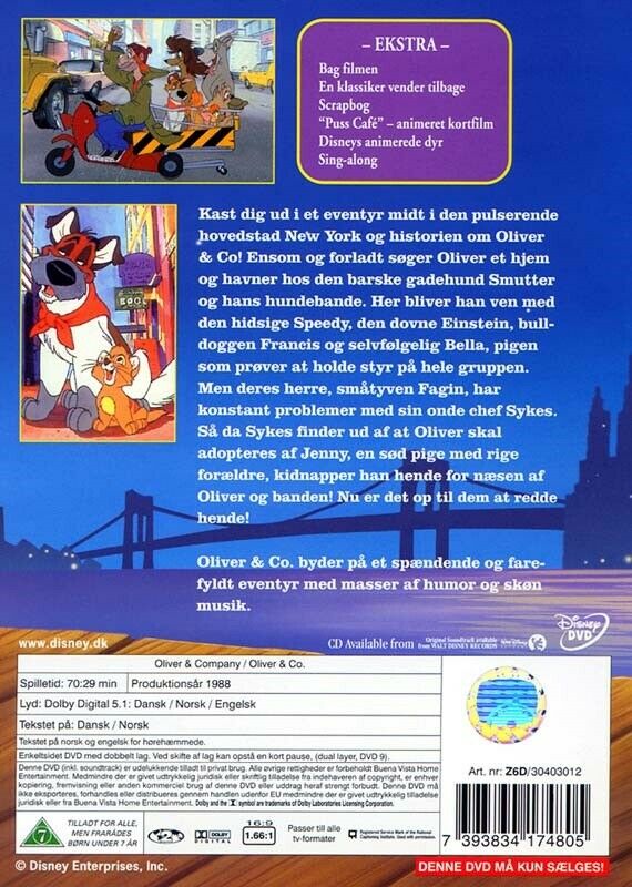 Oliver & Co., instruktør Walt Disney, DVD