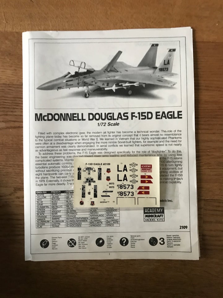 Byggesæt, Academy F-15D Eagle, skala 1/72