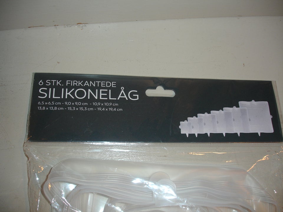 Silikonelåg, pakker med 6 stk. runde / firkantedet