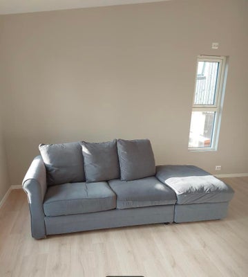 Sofa, stof, 3 pers. , idk, En god og blød 3-personers sofa med opbevaring i endedelen. Perfekt og fl