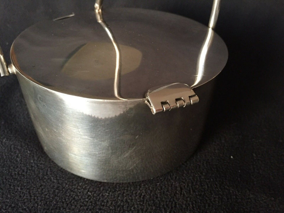 Sølvtøj, Lågskål med Holmegaard glasindsats, Dansk