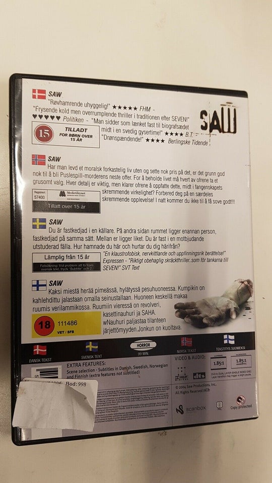 Saw, DVD, gyser