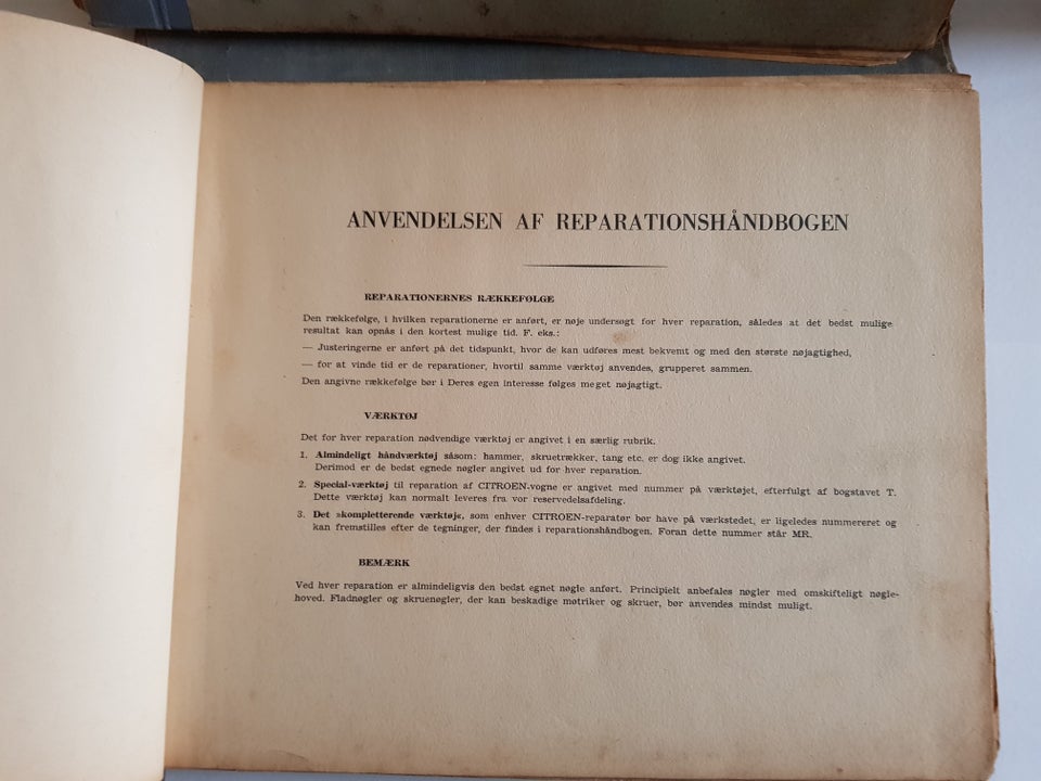 reparationshåndbog, Citroen reparationshåndbog 1949