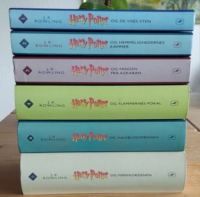 Harry Potter - 6 bøger, J. K. Rowling, genre: fantasy, Harry Potter Hardback Gyldendals 2. udgave me