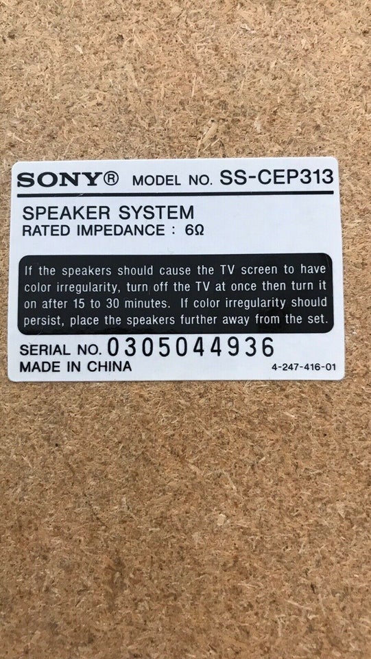 Højttaler, Sony, SS-CEP313