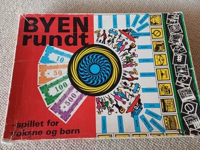 Byen rundt, Familiespil, brætspil, Gammelt retro spil Byen rundt.