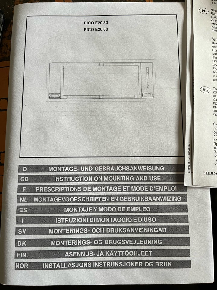 Emhætte, EICO E20 80, b: 705 d: 262 h: 300